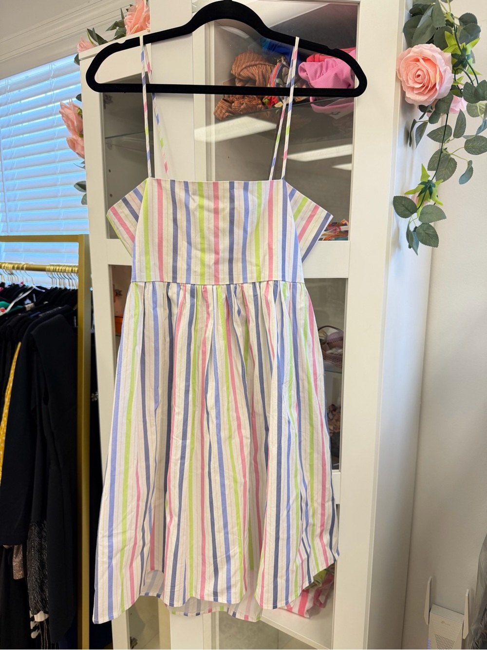 Taylor Tillman Striped Eloise Bow Back Dress Sz M Girlhoodcore Coquette Girl EUC
